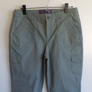 Gloria Vanderbilt Pants - Olive Green Cropped Pockets - Size 6 (619)